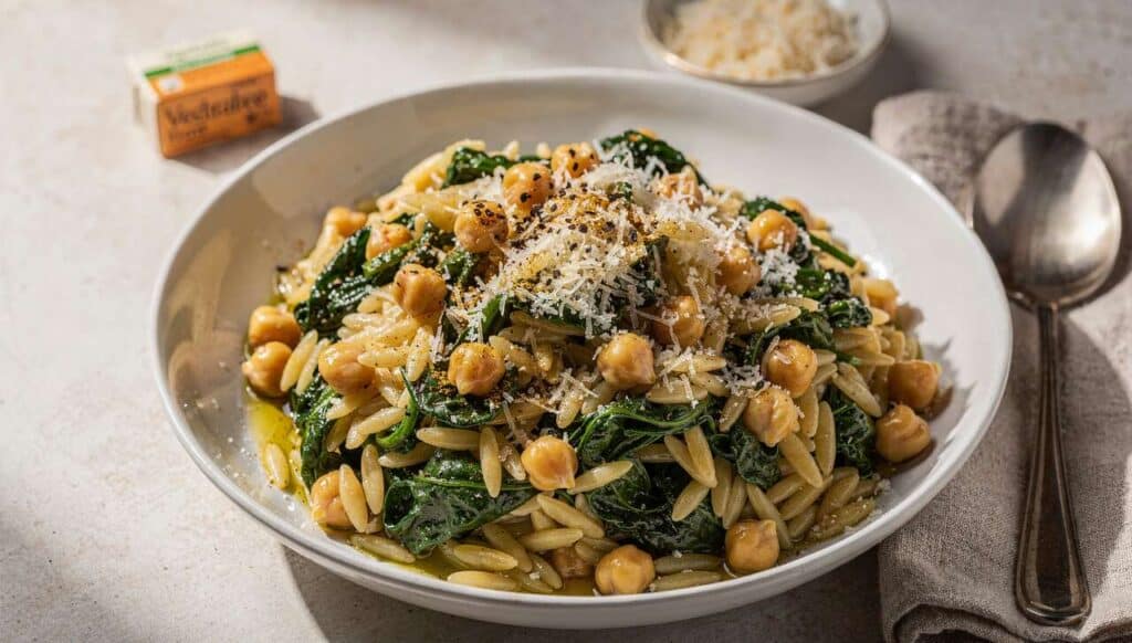 Recette d'Orzo aux Épinards et Pois Chiches