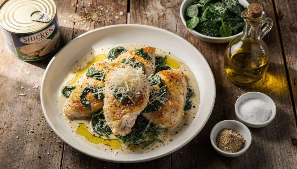 Poulet Épinards Parmesan : recette Savoureuse
