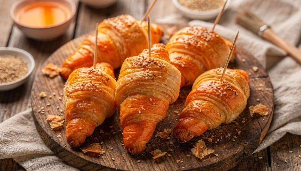 Croissants feuilletés en forme de carottes pour Pâques