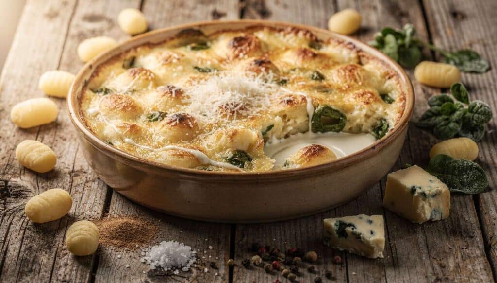 Gratin de Gnocchis aux Épinards et Gorgonzola : recette Savoureuse
