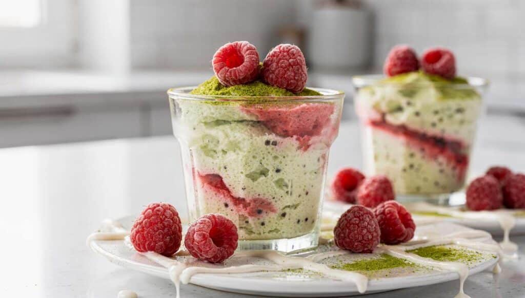 Soufflés glacés kiwi framboise : recette facile et rafraîchissante