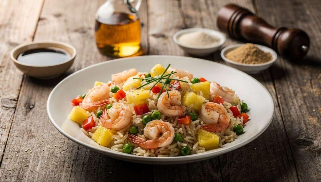 Recette : riz à l'ananas et crevettes
