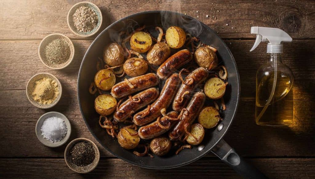 Recette de chipolatas en one-pan : plat facile et savoureux