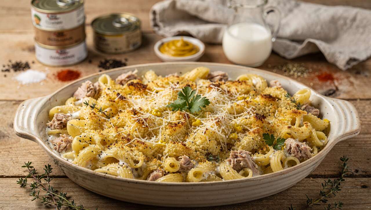 Gratin de pâtes au thon : recette facile et savoureuse