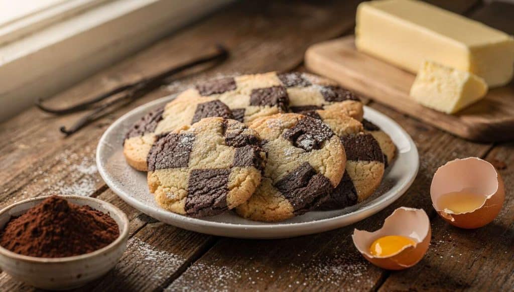 Sablés damier vanille chocolat : recette facile et gourmande