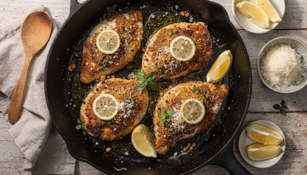 Recette facile : poulet au parmesan et citron savoureux à la poêle
