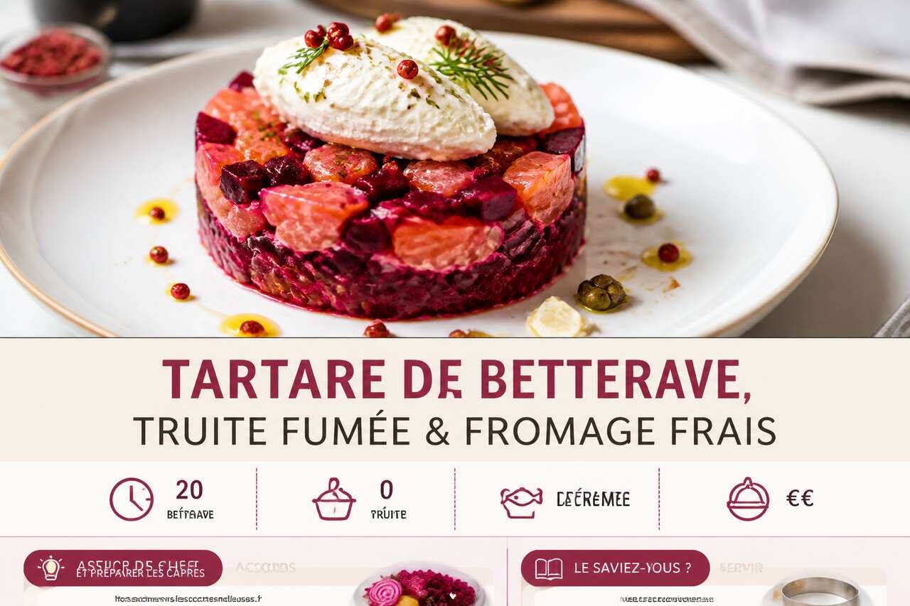 Fiche recette Recette tartare de betterave, truite fum&eacute;e et fromage frais