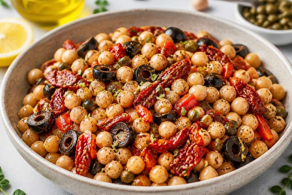 Salade De Pois Chiche Méditerranéenne : recette savoureuse et facile