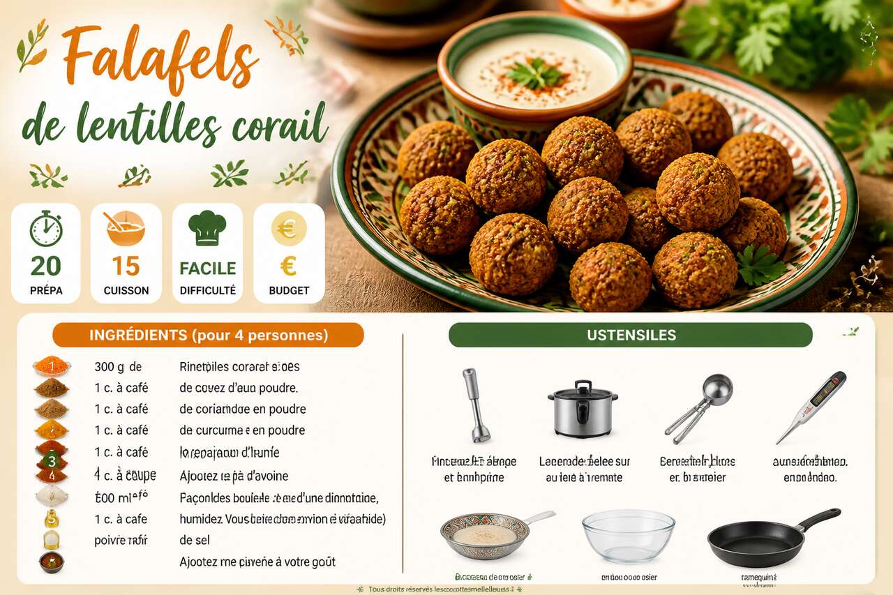Fiche recette Recette facile de falafels de lentilles corail