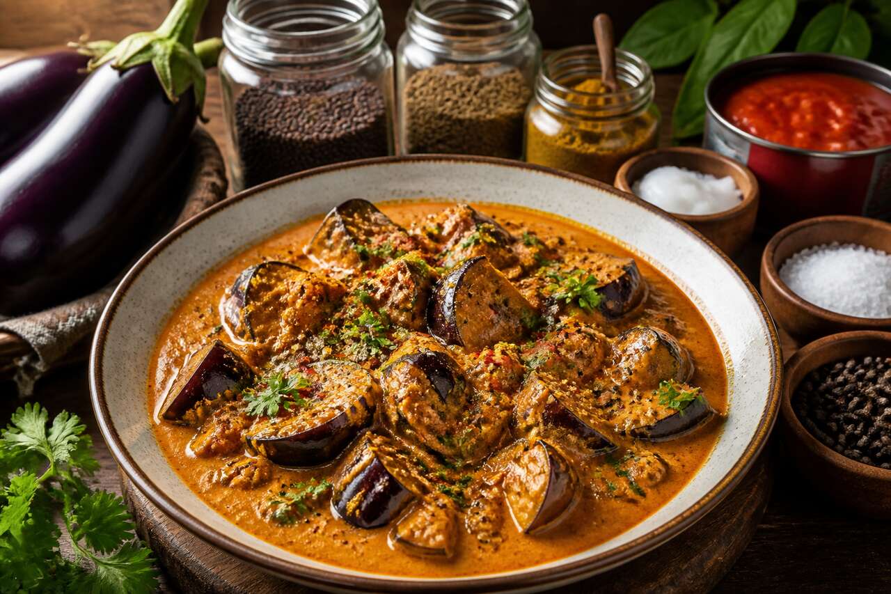 Curry d'aubergines : recette savoureuse