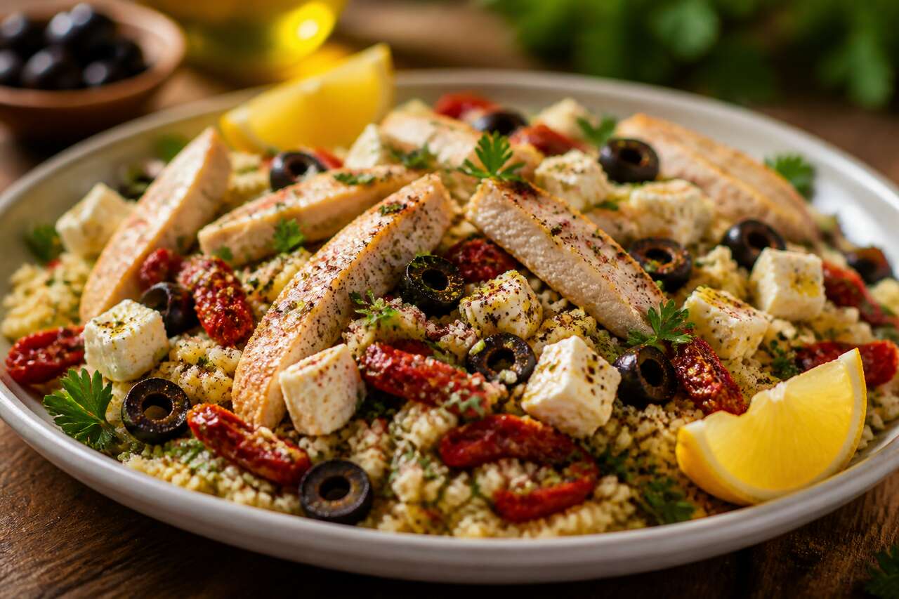 Taboulé au poulet et feta : la recette facile