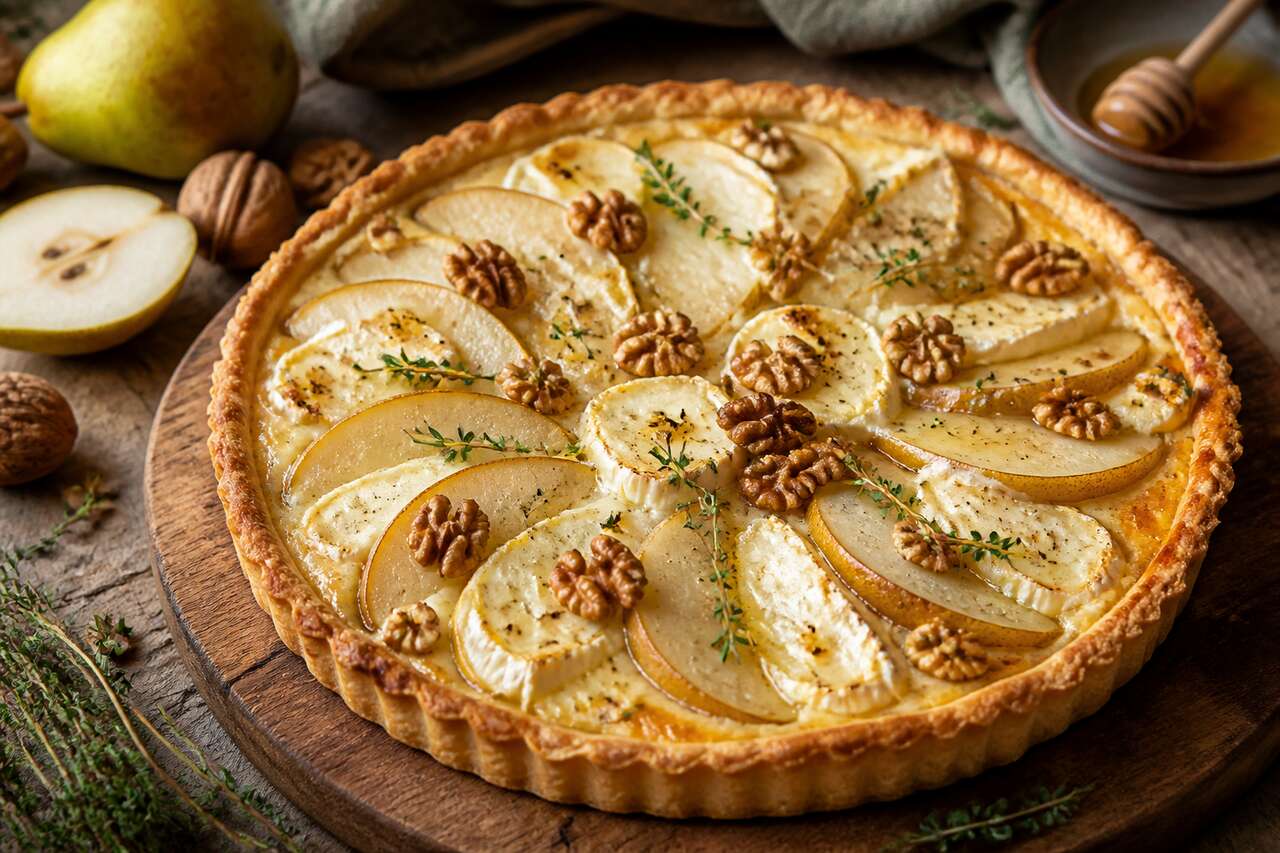 Tarte chèvre poire : recette gourmande