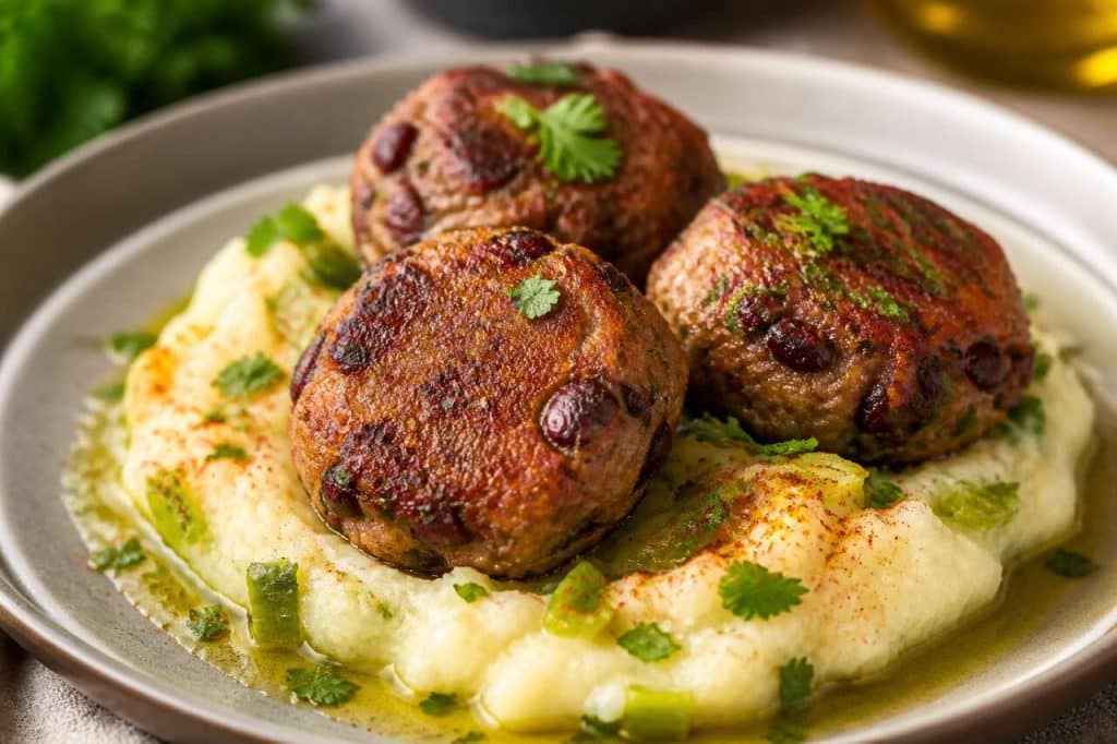 Recette de boulettes de haricots rouges et stoemp aux poireaux