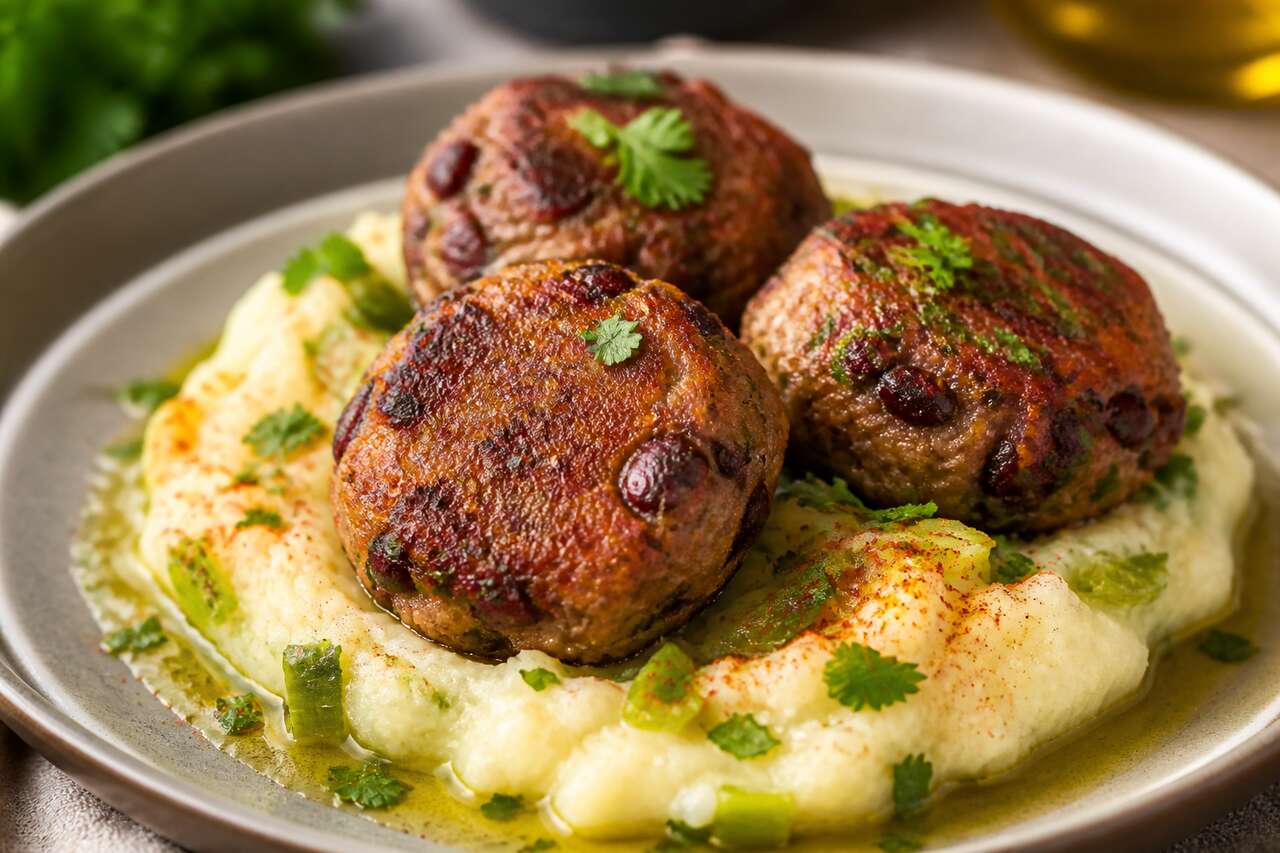 Recette de boulettes de haricots rouges et stoemp aux poireaux