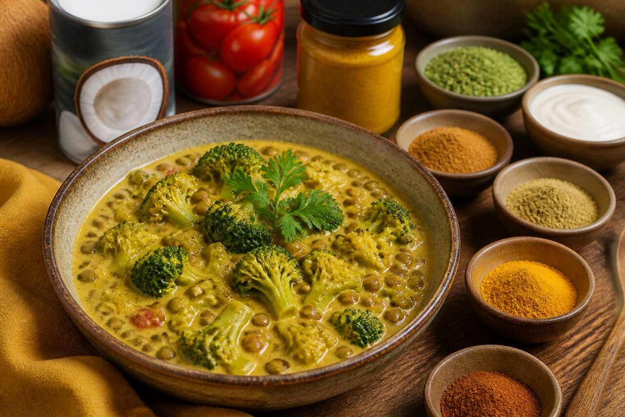 Curry de brocolis et lentilles au Cookeo