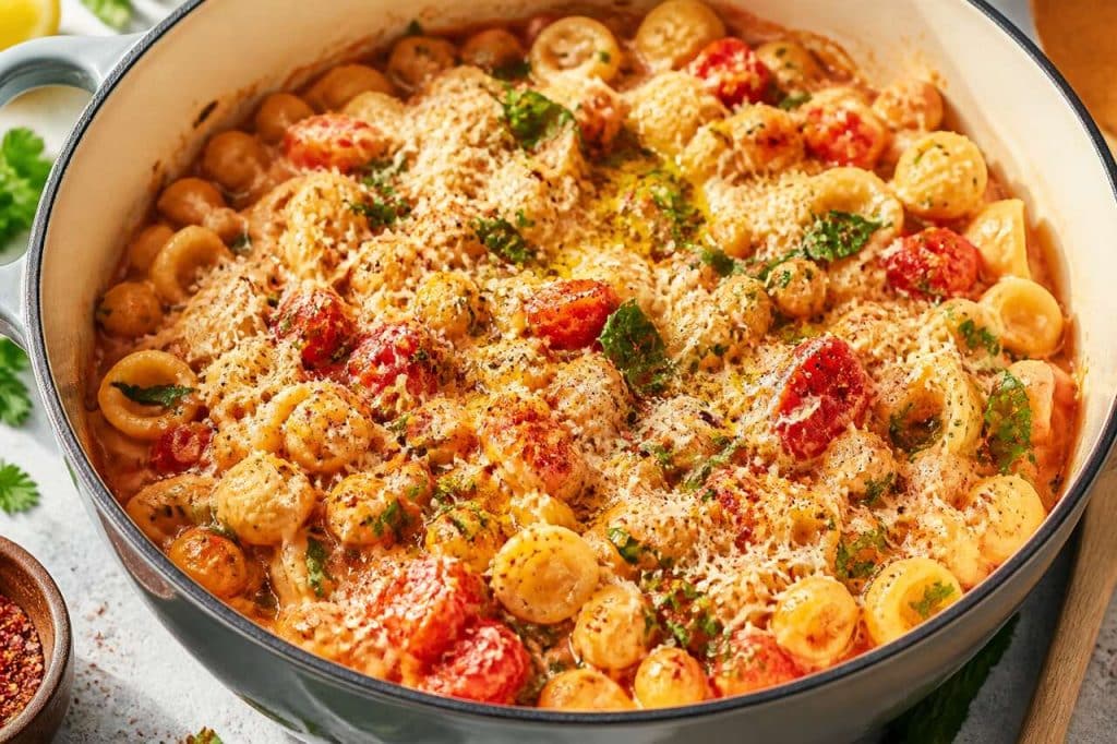 Recette orecchiette légumes : one pot pasta végétarien