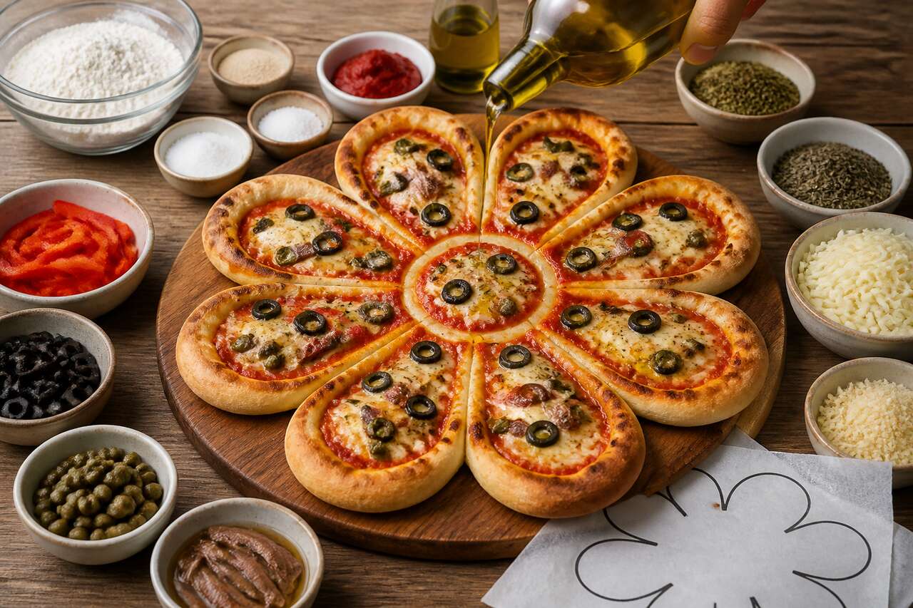 Décorer sa pizza : recette de flower pizza appétissante