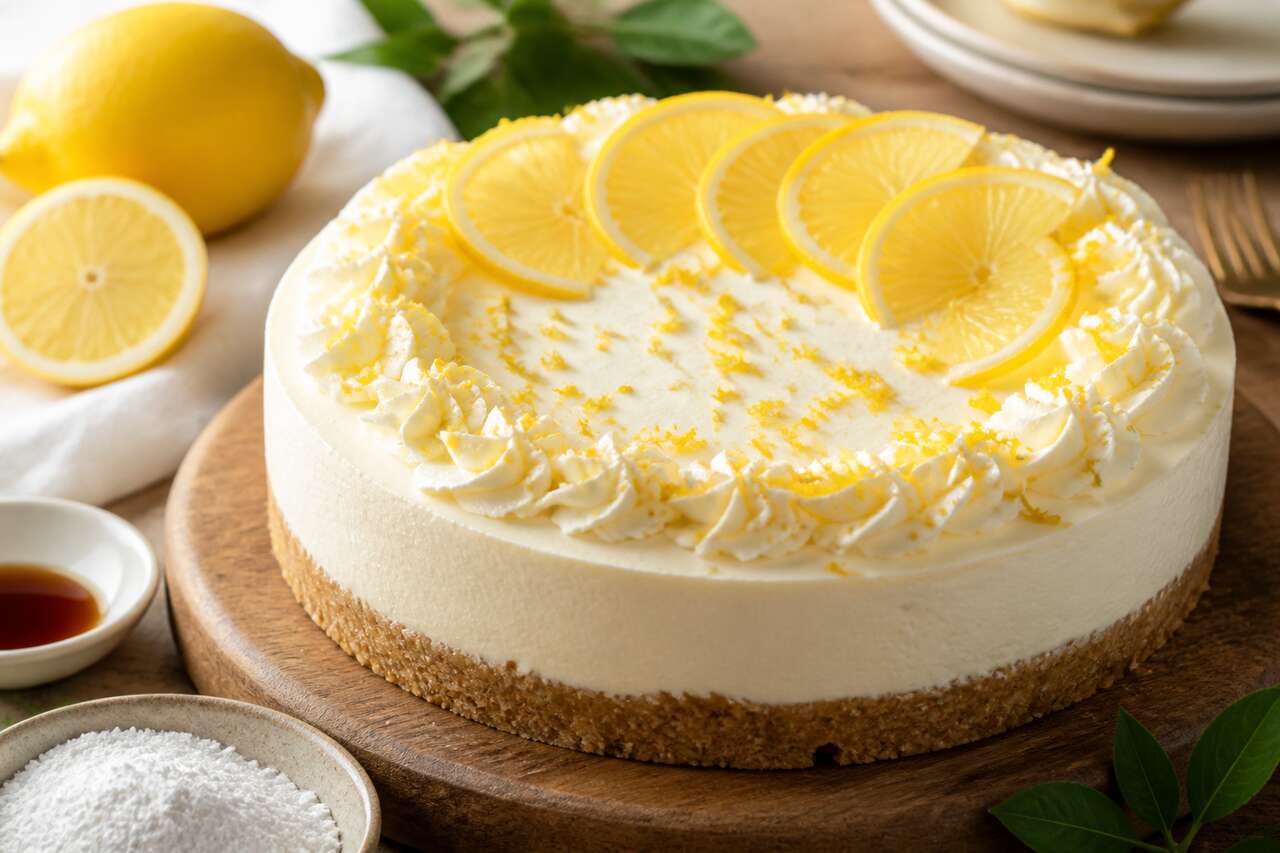 Cheesecake au yaourt citron sans cuisson
