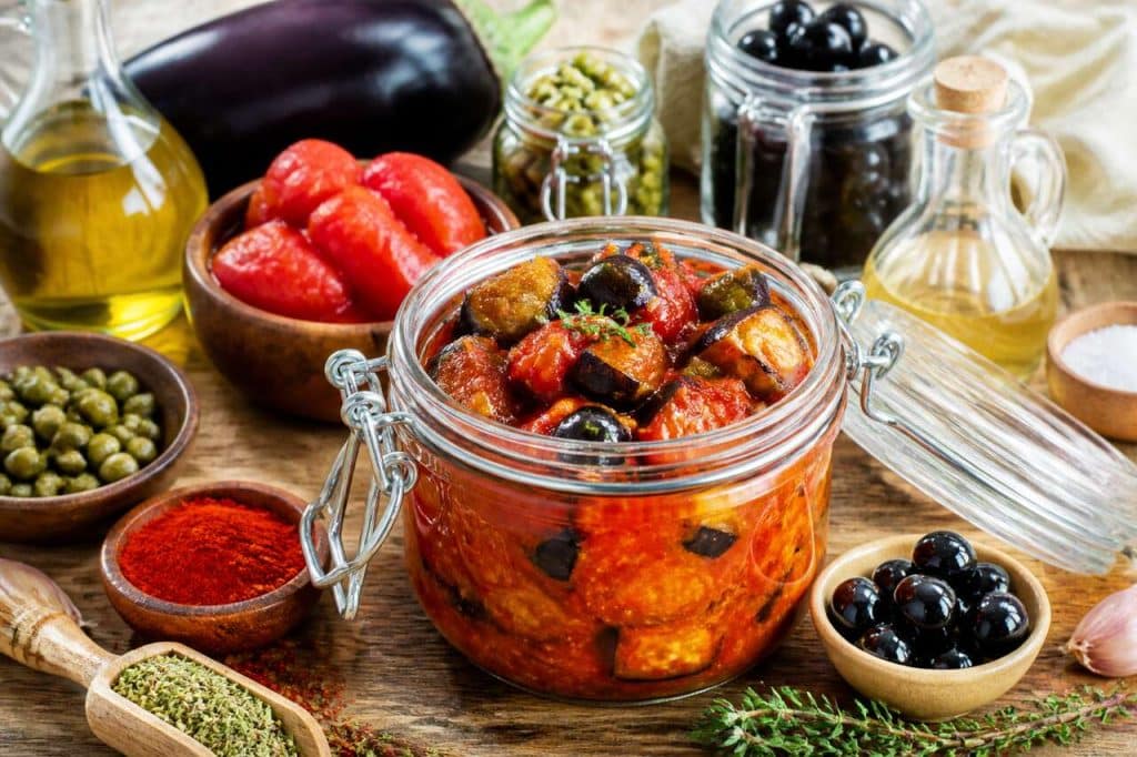 Recette d'aubergines à la provençale en conserve