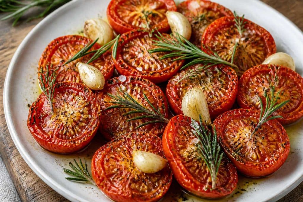 Tomates confites à l'ail et romarin maison