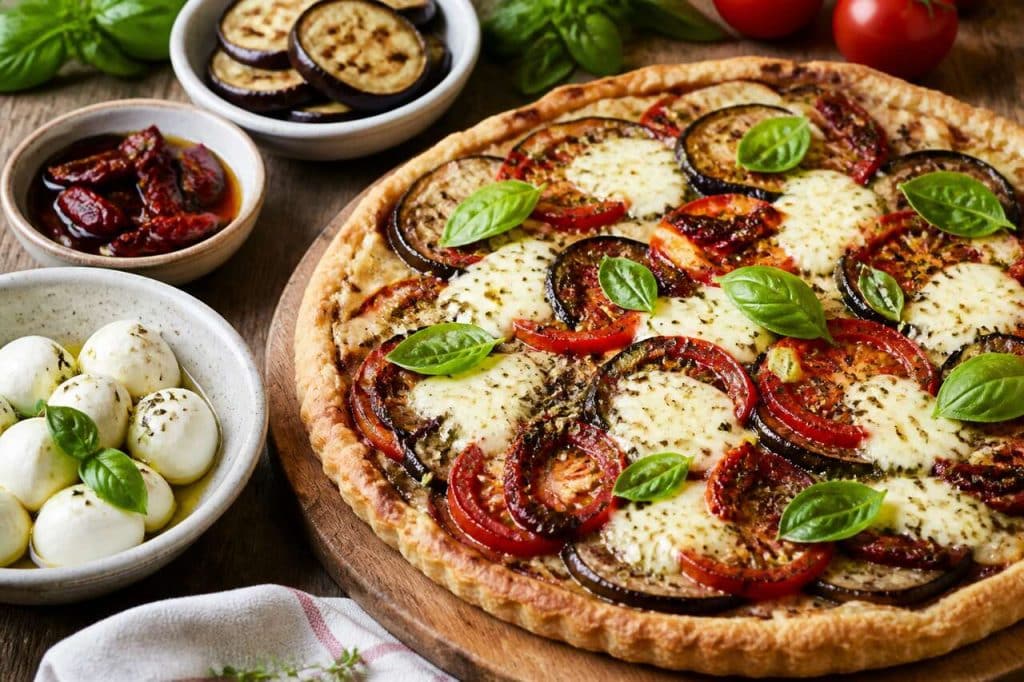 Tarte tomate aubergines mozzarella : une recette savoureuse