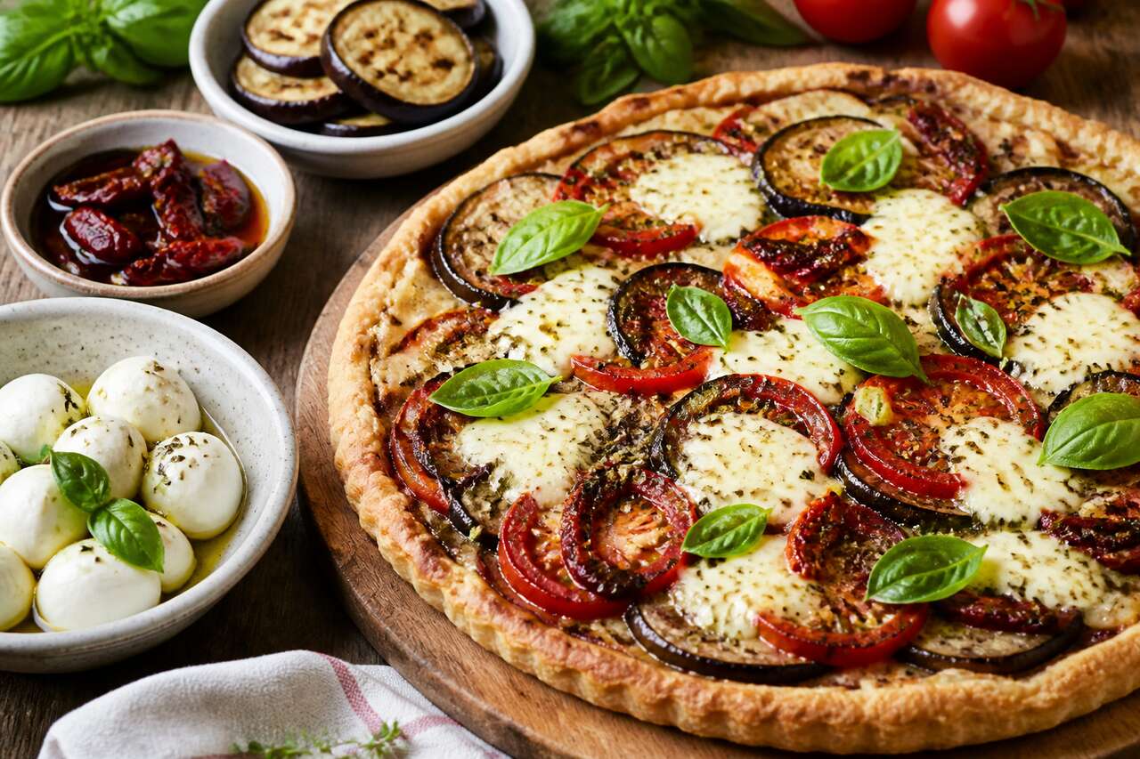 Tarte tomate aubergines mozzarella : une recette savoureuse