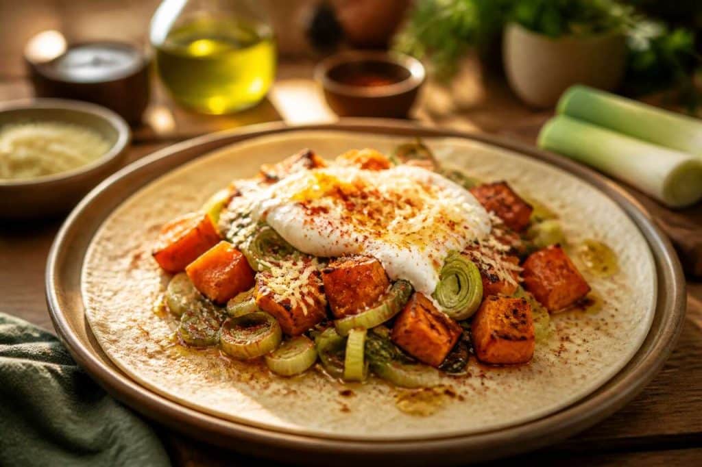 Tortillas poireau et patate douce : recette savoureuse