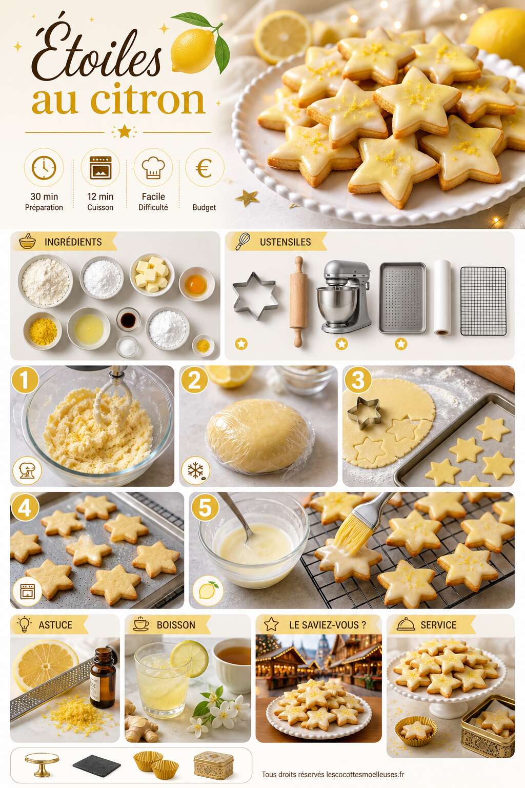 Fiche recette &Eacute;toiles au citron : recette gourmande et facile