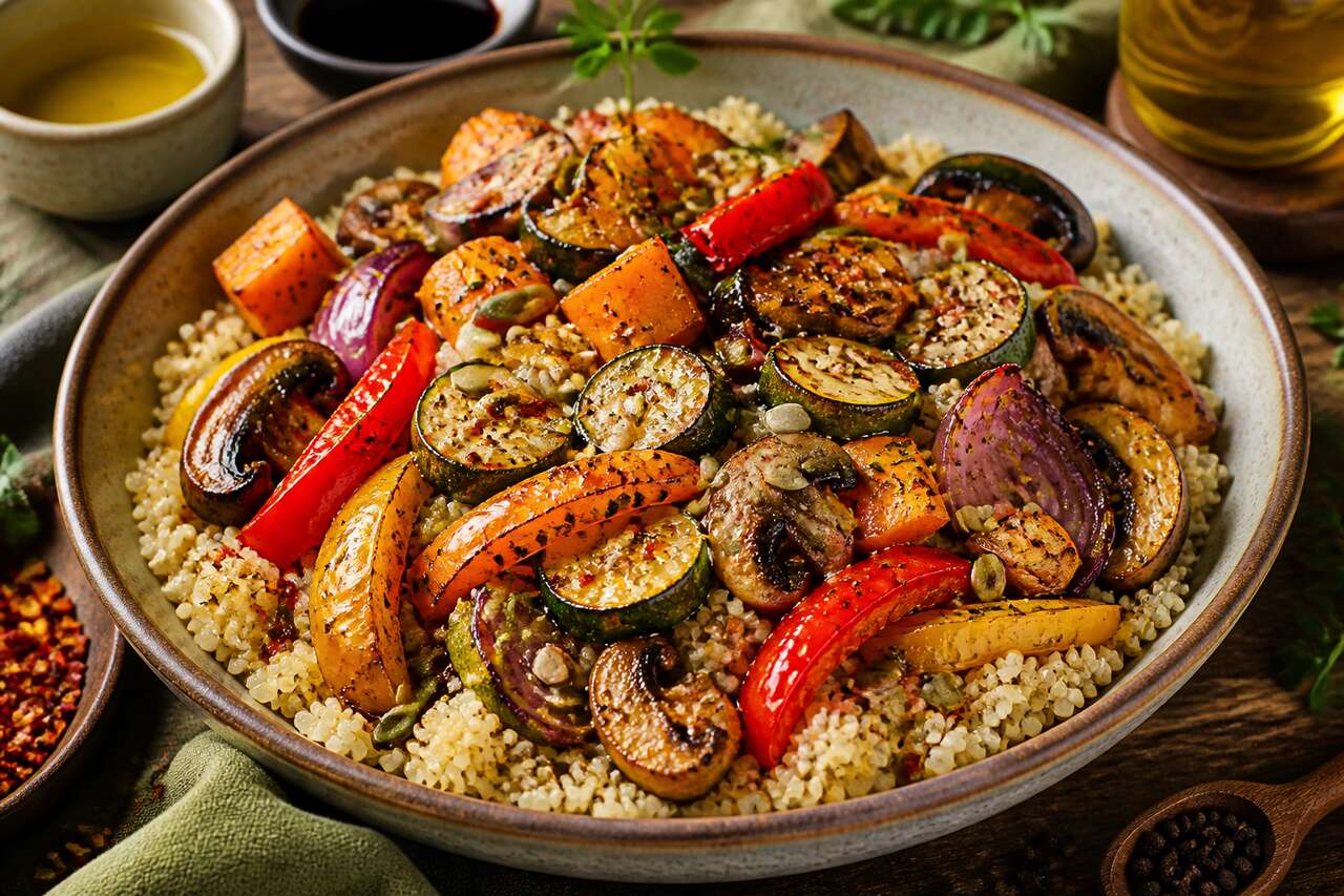 Légumes rôtis et quinoa : recette saine et savoureuse