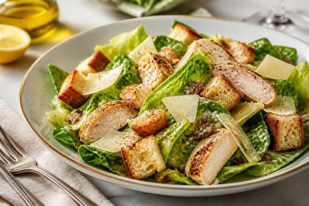 Recette de salade caesar : accommoder un reste de poulet
