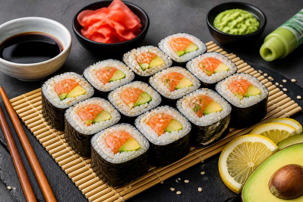 Recette de makis saumon, avocat et concombre facile