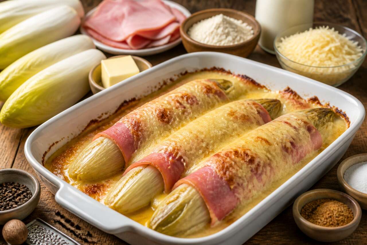 Recette d'Endives au Jambon Gratinées