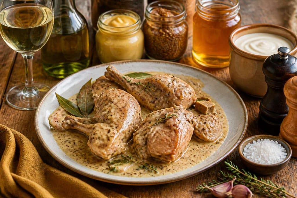 Lapin à la moutarde et au miel : recette gourmande