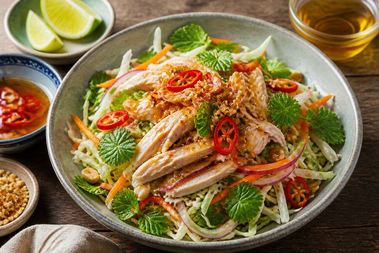 Salade vietnamienne au poulet : recette authentique