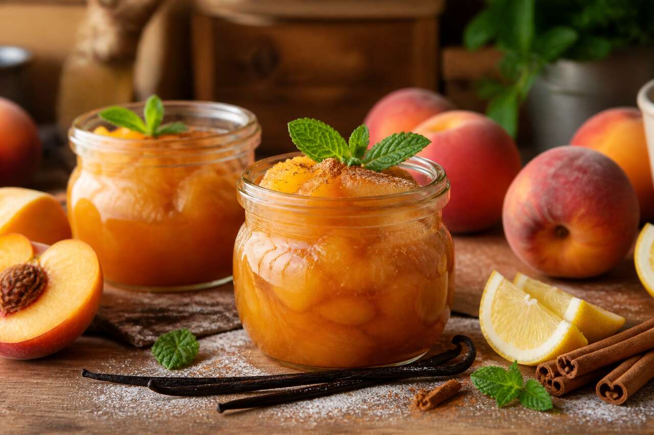 Recette de compote de pêches en bocal maison