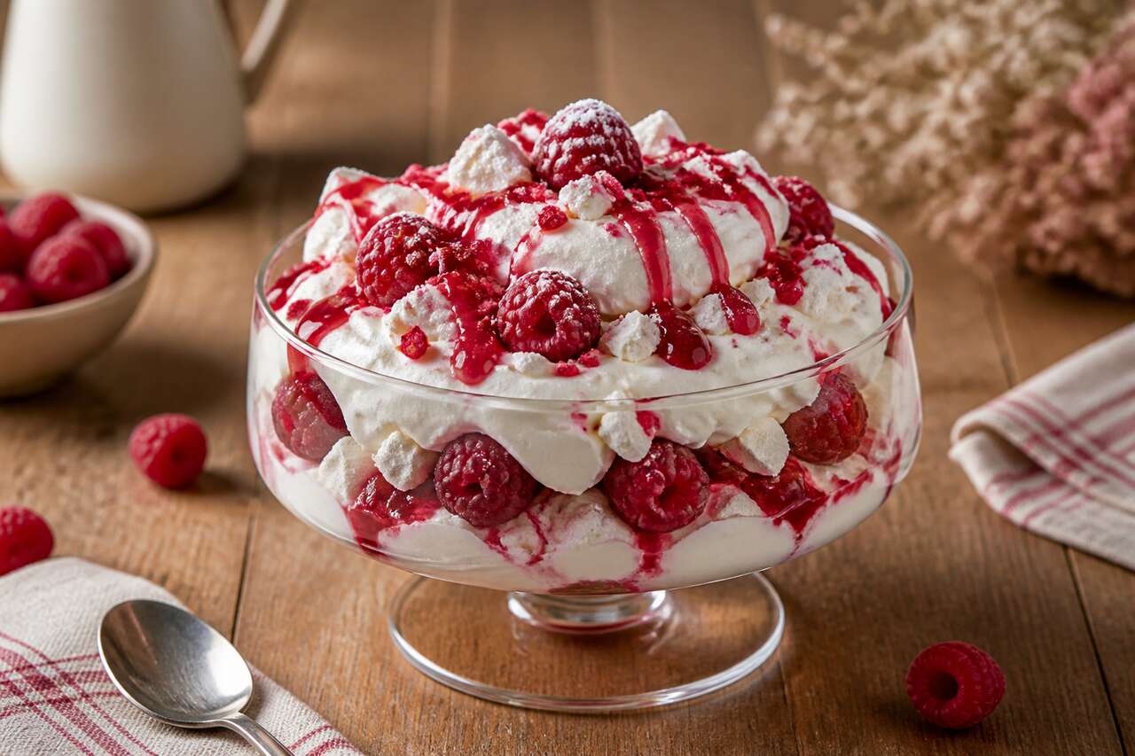Recette de l'Eton Mess aux framboises : un dessert facile et rapide