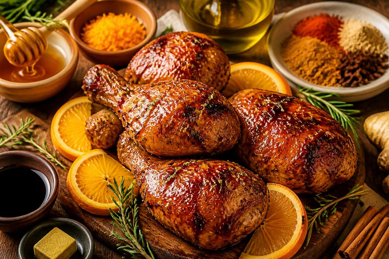 Cuisse De Dinde Au Miel, orange Et Épices : plat De Noël Facile Et Économique