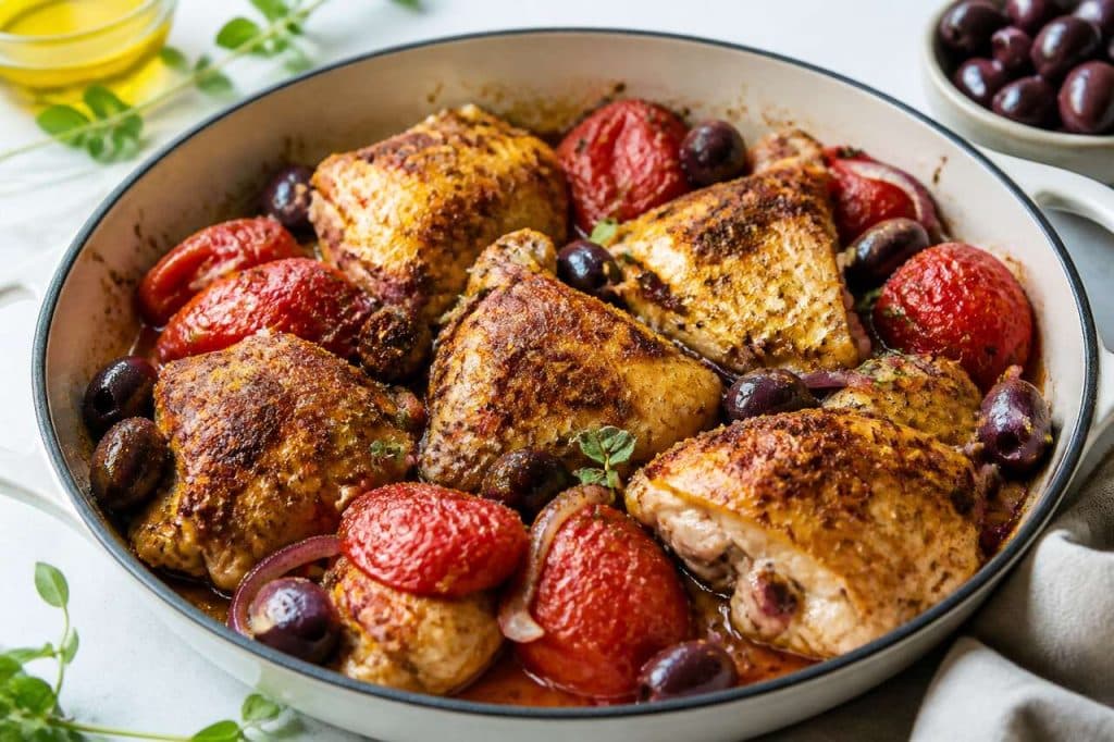 Recette de poulet grec en one-pan