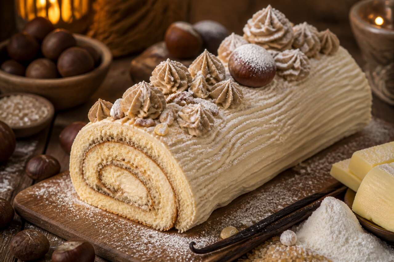 Bûche vanille-marron : recette de crème au beurre légère