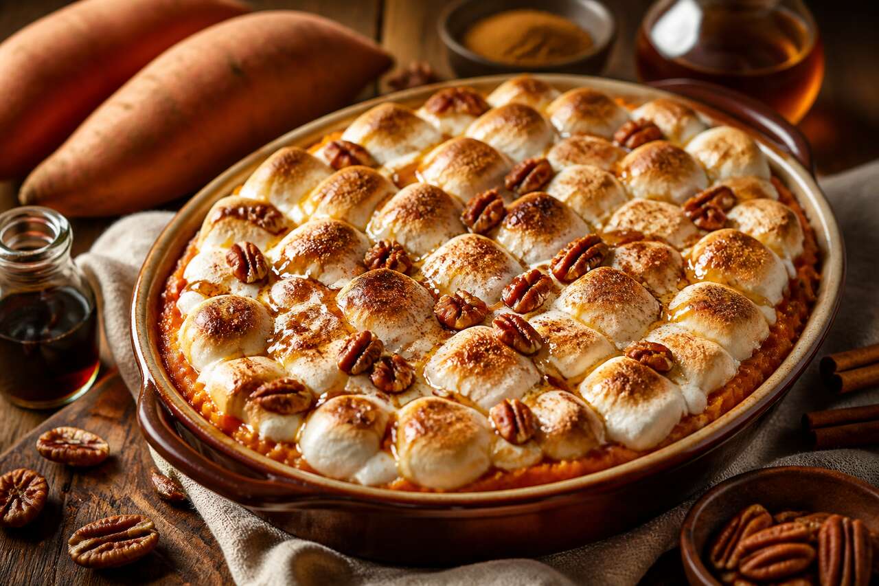 Gratin de patates douces aux marshmallows : la recette gourmande