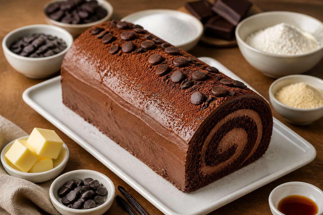 Bûche tout chocolat : recette crème au beurre légère