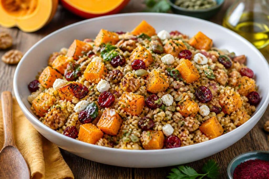 Salade de boulgour automnale végétarienne rapide