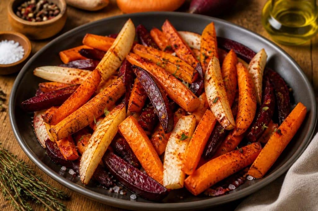 Frites de légumes d'automne à l'air fryer