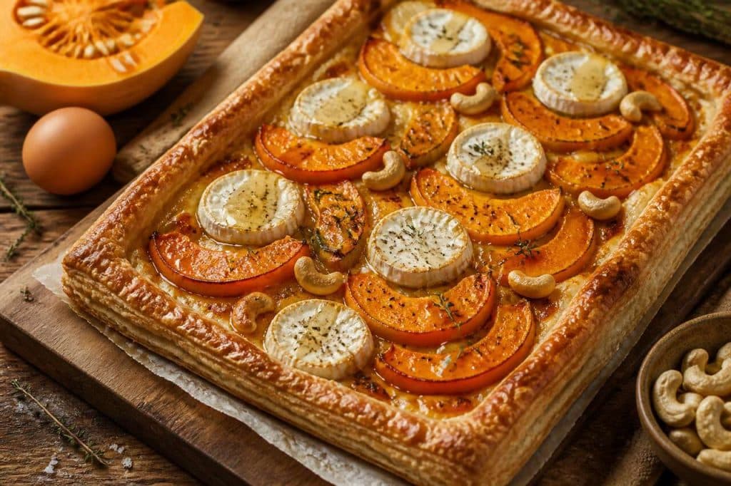 Tarte rustique courge et chèvre : recette gourmande
