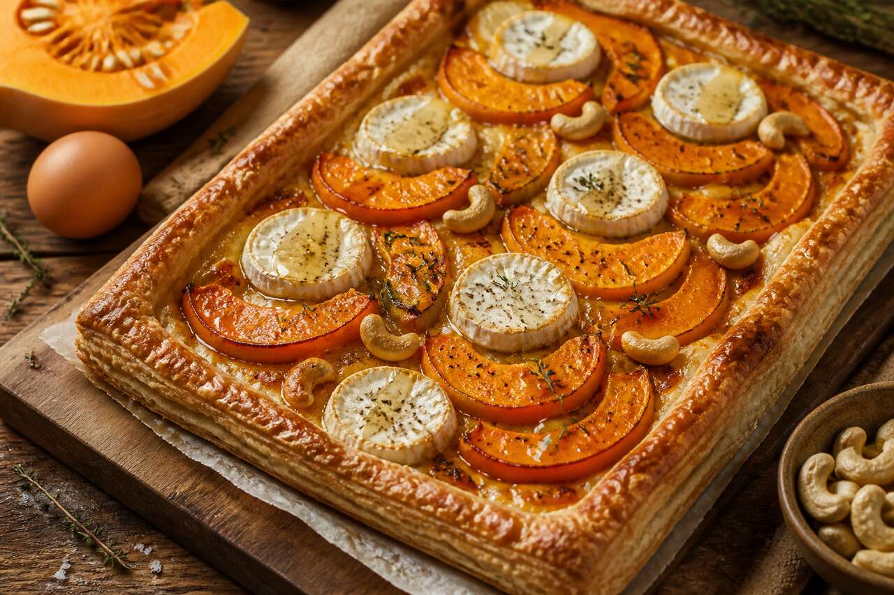 Tarte rustique courge et chèvre : recette gourmande