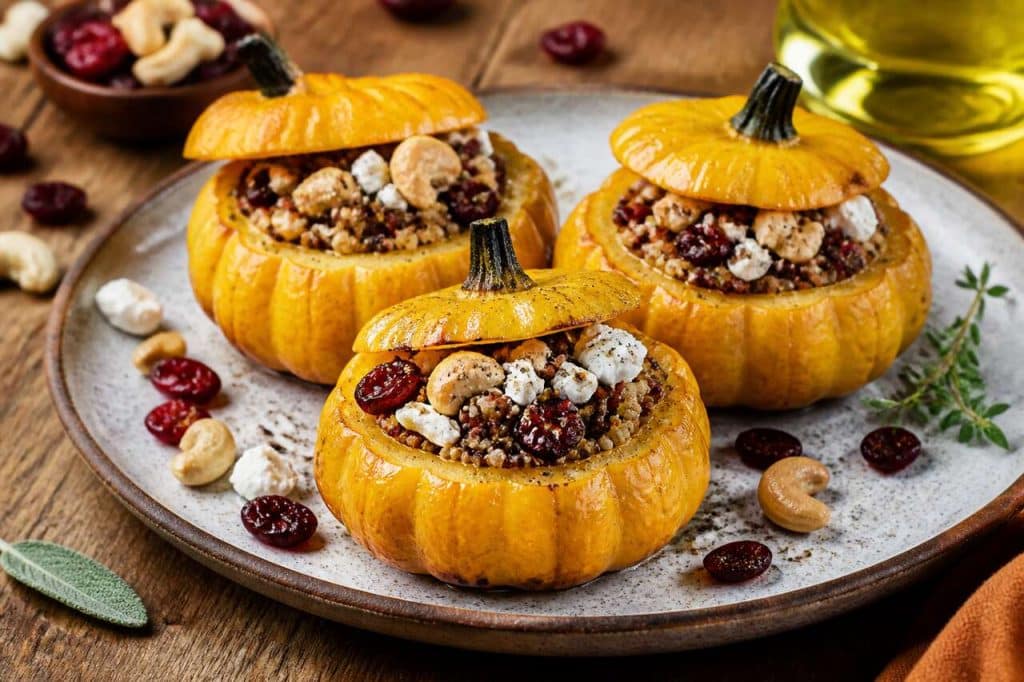 Mini courges farcies végétariennes : une recette savoureuse et facile