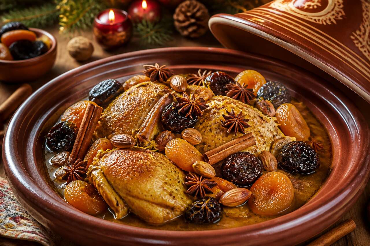 Tajine De Pintade Aux Épices De Noël : recette Festive
