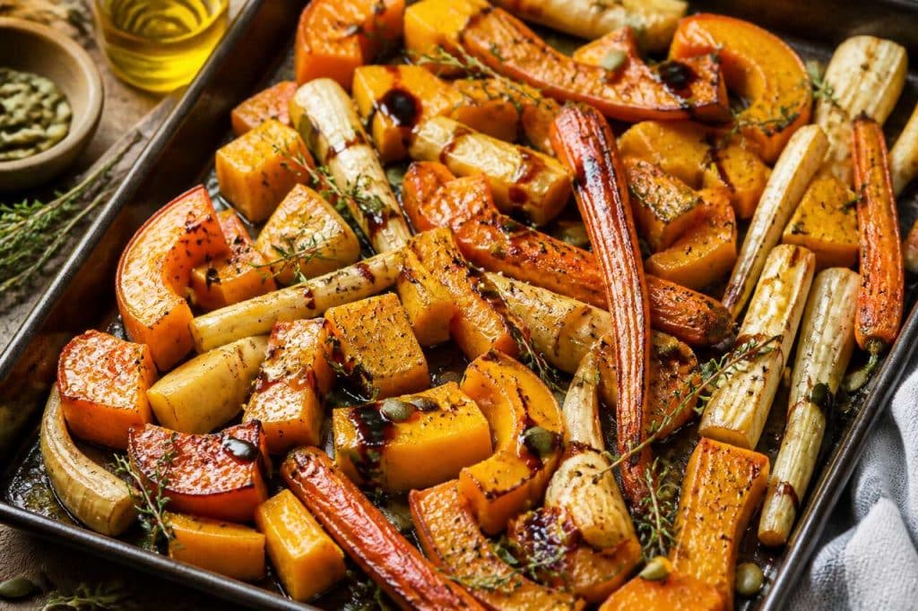 Légumes d'automne rôtis au four : recette gourmande