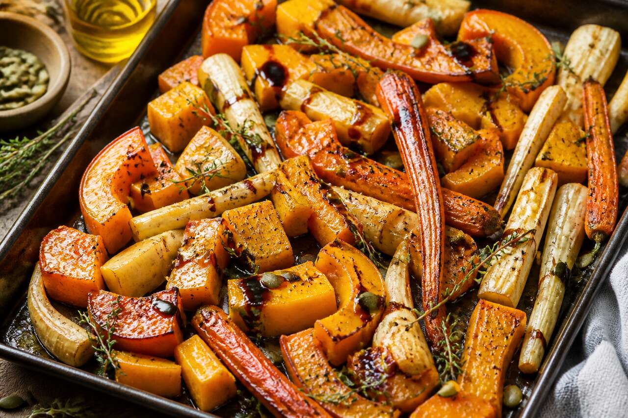 Légumes d'automne rôtis au four : recette gourmande
