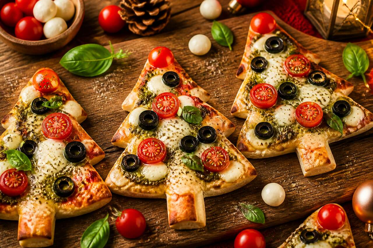 Mini pizzas sapins de noël : recette ludique et facile